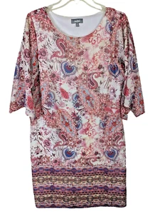 Neumann Marcus Dress Women size 10 3/4 Sleeve Artsy Lined Paisley Classic Island - Picture 1 of 10