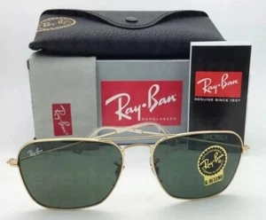 Ray-Ban Caravan Sunglasses RB3136 001 58mm Gold Frame Green G-15 Lens NEW - Picture 1 of 8