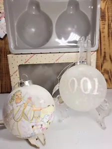 Dillard's Trimmings Glass Hand Painted Angel Christmas Ornament Set of 2 2001 - Picture 1 of 24
