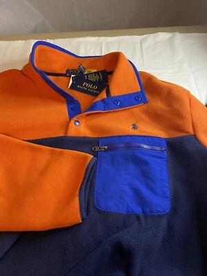 Polo Ralph Lauren para hombre 4 broches azul/naranja golf polar pulóver-talla XLTG-NUEVO CON ETIQUETAS- Foto 1 de 4