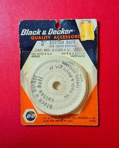Black & Decker U-1320 3" Cotton Buff For Finish Buffing, 1/2" Arbor Hole - NEW - Picture 1 of 2