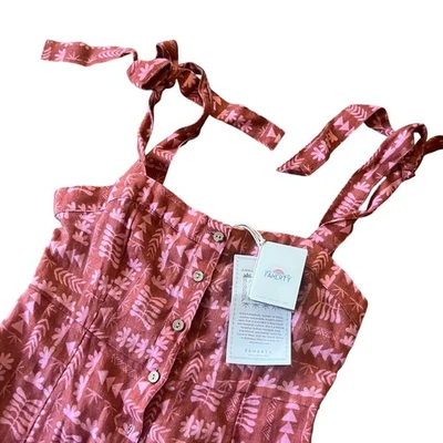 Faherty Anna Kahalekulu Kndl Dress RNK Red Naupaka XXS Linen Cotton Blend - Image 1 of 4