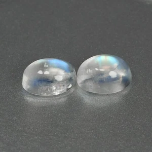 2.09 Ct [2 Pcs Perfect Pair] Oval 7 x 5 MM 100% Natural Blue Flashing MOON STONE - Bild 1 von 5