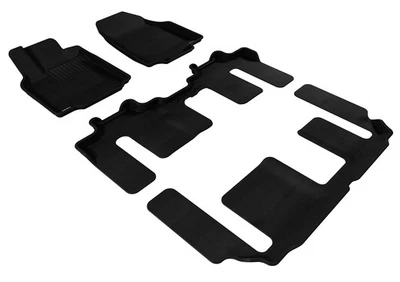 Kagu All WeatherLiners Black 1st 2nd 3rd Row Floor Mats for 2007-2015 CX-9 - Image 1 of 4
