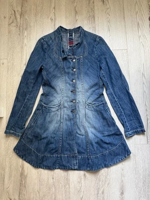 Marithe Francois Girbaud Women's Cotton Linen Long Denim Jacket Size 16 - S/M - image 1 of 4