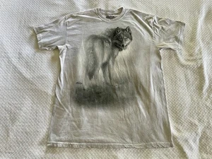 The Mountain Gray Wolf Mens XL White Tie Dye Graphic Tshirt 2011 Jen Philpot USA - Picture 1 of 18