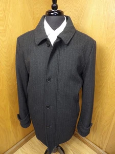 DKNY Overcoat Top Coat Winter Coat L Zipper Button Insulated Dark Charcoal C#10 - Picture 1 of 6