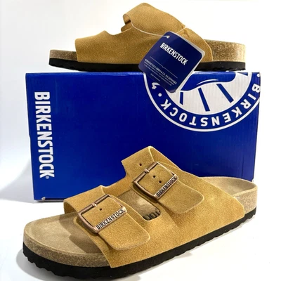 Birkenstock Arizona Gamuza Cuero Taupe Para hombres EE. UU. 10 UE 43 - *TOTALMENTE NUEVO* con CAJA Foto 1 de 4
