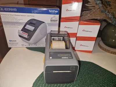 Brother QL-820NWB & Zebra ZD410 Etikettendrucker Set Guter Zustand - Bild 1 von 4