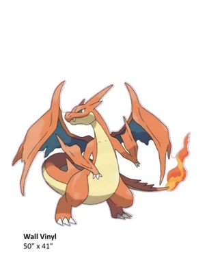 Pokemon Mega Charizard Y Calcomanía Vinilo Pared 50"X41" Mega Evolución Kit de Marketing Foto 1 de 2