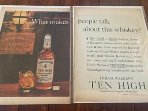 Vintage 1961 Hiram Walker Ten High Whiskey What Makes People Talk ad - Picture 1 of 1