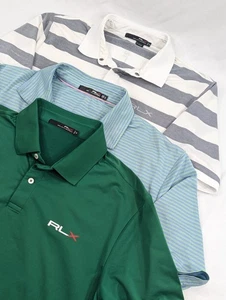 3) Polo da golf Three RLX Ralph Lauren da uomo taglia XL modello multi stampa usata in ottime condizioni - Foto 1 di 12