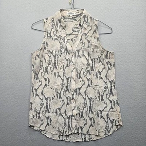 Top Portofino Express Para Mujer Talla Pequeña Beige Negro Sin Mangas Piel de Serpiente - Imagen 1 de 9