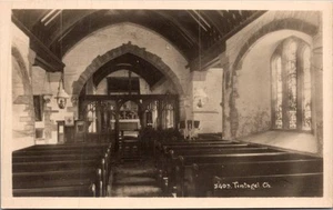 Postal TINTAGEL Capilla Vista Interior RPPC Inglaterra Reino Unido 5403 - Imagen 1 de 2