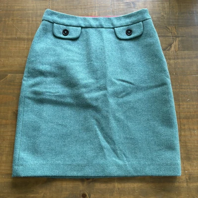 Boden Wool Pencil Skirt-Green-UK Size 8L/US Size 4L-Preppy/Career/Office - Image 1 of 4