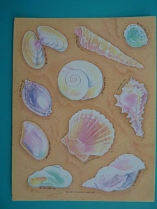 Vtg 1983 Hallmark Stickers SEASHELLS (1) Complete Sheet - Picture 1 of 1