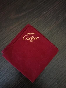 Vintage Cartier Paris Taschentuch 80er Jahre / burgund Baumwolle Größe: 16,5 x 17 cm - Bild 1 von 9