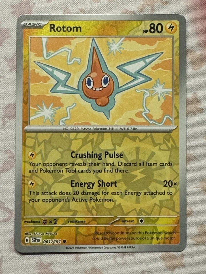 Pokémon TCG Rotom 061/191 Sv08: Surging Sparks Reverse Holo - Image 1 of 1