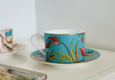 Juego de tazas y platillos de té, juego de tazas y platillos de café Foto 1 de 4