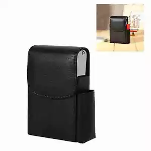 Cigarette Case PU Leather Smoke Tobacco Pouch Lighter Holder Storage Box - Picture 1 of 12