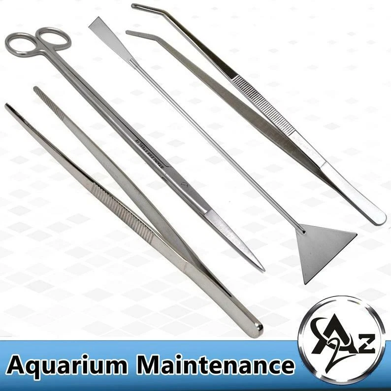 A2Z SCILAB Stainless Steel Aquarium Plant Aquascaping Tweezer Scissor Maintenance Tools