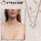 Cute 6 Prong Setting Crown Solitaire Rose Gold Round Cubic Zircon Chain Necklace