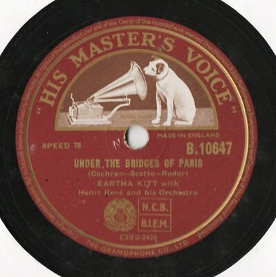 EARTHA KITT CLASSIC 78 - UNDER THE BRIDGES OF PARIS - LOVIN' SPREE - EX+ COND - Image 1 of 3