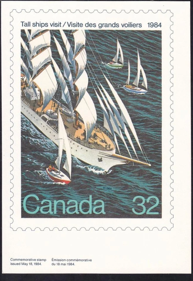 Canada 1984 Tall Ships, mint thematic postcard sc#6 (#1012) - Image 1 of 1