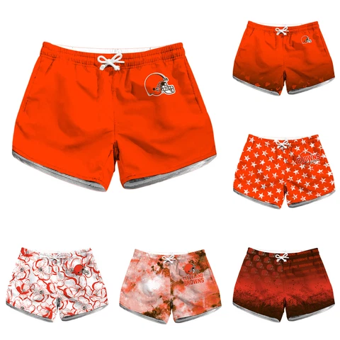 Cleveland Browns Women's Athletic Pockets Shorts Summer Casual Beach Shorts Gift Cover