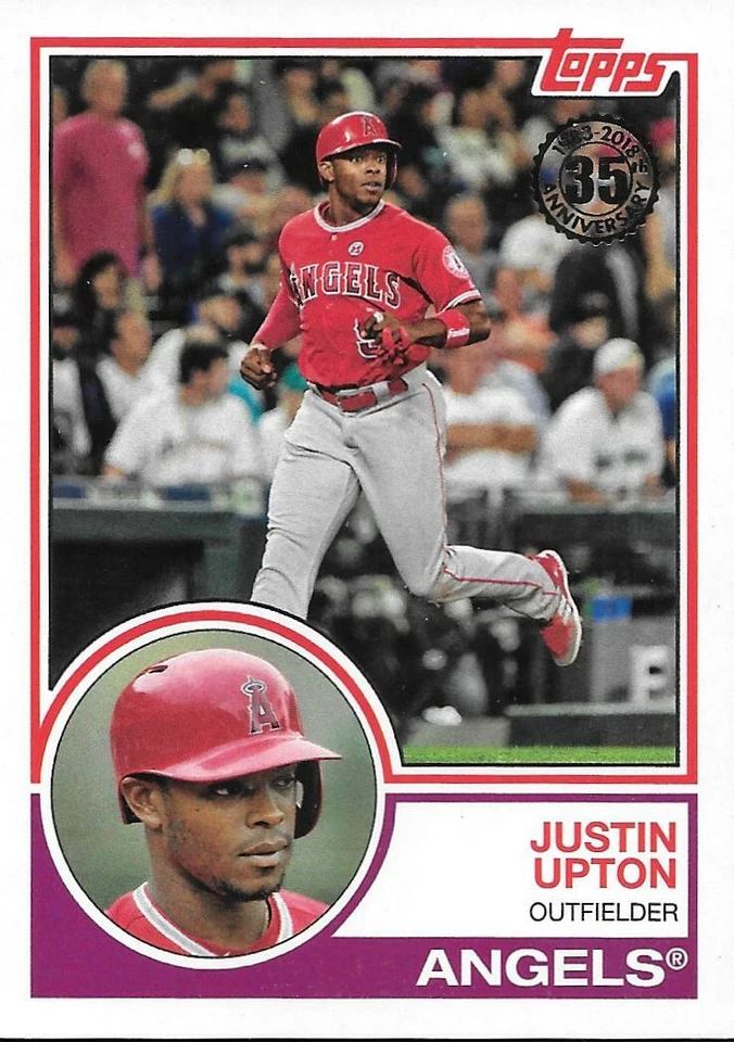 2018 Topps Series 1 JUSTIN UPTON 1983 Topps Baseball -LOS ANGELES ANGELS- #83-55 - Image 1 of 1