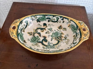Mason's Ironstone Chartreuse 10,25 Zoll ovale Servierschale mit Griff - Bild 1 von 8