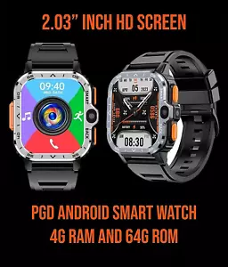RELOJ PULSERA INTELIGENTE 4G+64G PGD Pantalla Táctil 2.03” Android 8.1,HD Doble Cámara - Imagen 1 de 22