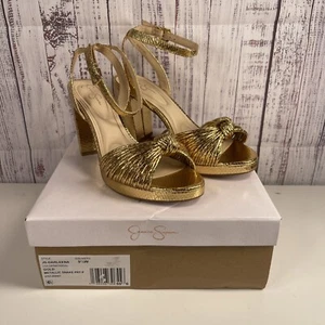 Sandalia plataforma Jessica Simpson Darleena dorada metálica 9,5 para mujer - Imagen 1 de 5
