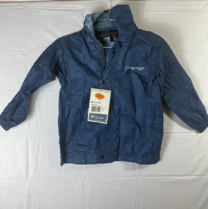 Frogg Toggs Youth Rain Jacket w/Hood Blue Kid's Small New NWT J203 - Picture 1 of 7