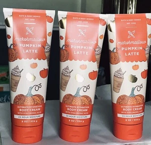 NEU 3er Pack Marshmallow Pumpkin Latte 8 Unzen Körpercreme Bath & Body Works Neu - Bild 1 von 2