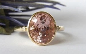 ANILLO DE JOYERÍA 585 ORO Morganita BRILLANTE Rico en Faccetas SOGNI D'ORO 18 56 - Imagen 1 de 3