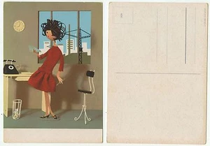 01748 - Secretaria - Muñeco de papel - Postal antigua - Imagen 1 de 1