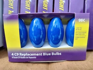 4 Pack BLUE C9 Replacement Bulbs Lights for Wedding Party Christmas Patio - Picture 1 of 1