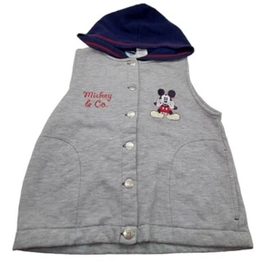 Disney Sleeveless Jacket Vest Mickey & Co Grey Medium Size 8 / 10 Childs 2000 - Picture 1 of 11