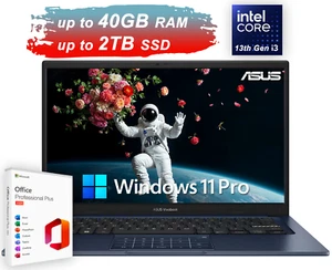 2025 ASUS Vivobook 14 Laptop MS Office 6-Core Intel i3 Upto 40GB RAM 2TB SSD Pro - Picture 1 of 11