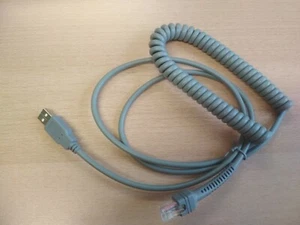 Barcode-Scanner USB RJ45 Spiralkabel für Ls2208 DS6707 DS9208 u. weitere - 3 m - Bild 1 von 4