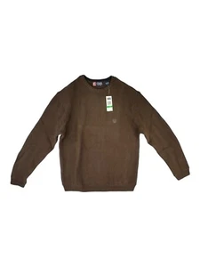 Chaps Herren Größe L Pullover braun gestrickt in Herringbone Design Rundhalsausschnitt gerippte Saum - Bild 1 von 11