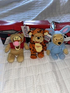 Vintage Disney Bean Bag Winnie The Pooh & Tigger Plush 8” With Boxes From 1999 - Picture 1 of 17