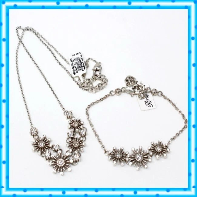 Brighton Mira Snowflake Starburst Crystal Silver Necklace Nes