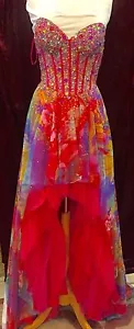 JOVANI MEHRFARBIGES ALL STONE WORK ABSCHLUSSBALL-/PARTYKLEID GRÖSSE 4 NEU - Bild 1 von 6