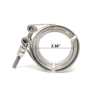 Ledin 2.36" Exhaust V-Band Clamp Stainless Steel Turbo Downpipe Heavy Duty 60 mm - Image 1 of 4
