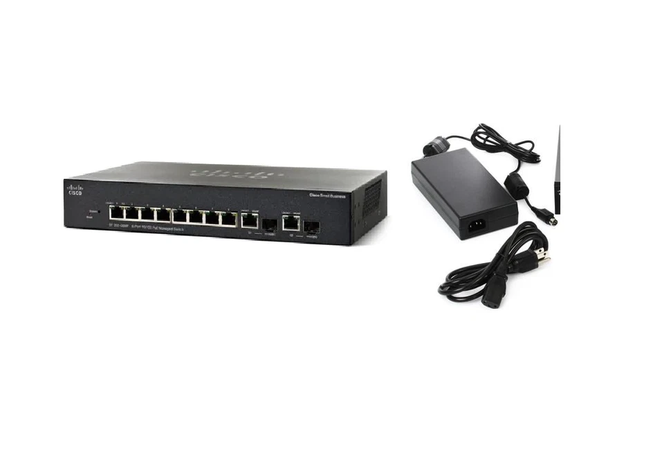 Cisco SF302-08MP 8-Port 10/100 Maximum PoE Managed Switch w/ Power (Refurbished) - Image 1 of 1