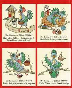 THE EVENWEAVE FABRIC STABBER CROSS STITCH LEAFLET-OOP-GLORIA & PAT - Picture 1 of 2