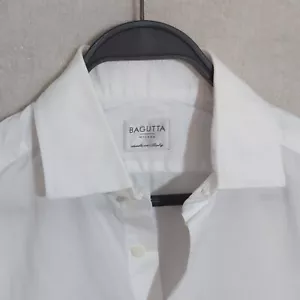Bagutta Dress Shirt Sz.38 (XS/S) White 100% Cotton Slim Fit Button Up Long Slv - Picture 1 of 16