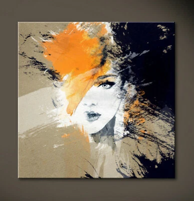 WOMAN PASSION Leinwand Bild Schwarz Modern Wandbild Kunst Druck Abstrakt Gesicht - Bild 1 von 4